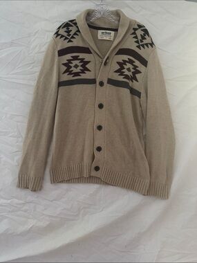 urban pipeline Grandpacore Aztec Western Beige Shawl Collar Cardigan